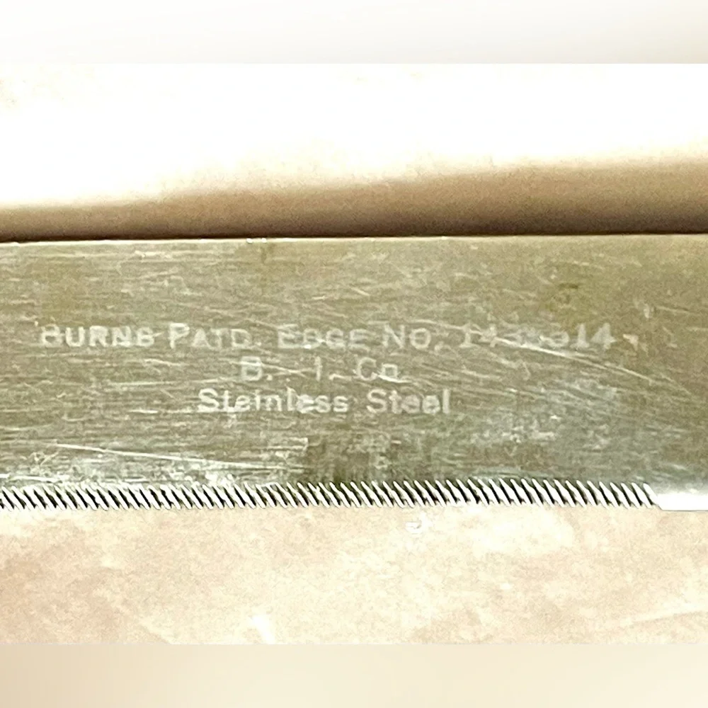 1893 Antique Sterling Silver Burns Patd Serrated Bread Knife Rare Unique England